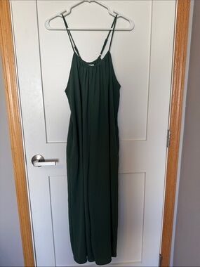 Cherish Forest Green Spaghetti Strap jumpsuit-Small